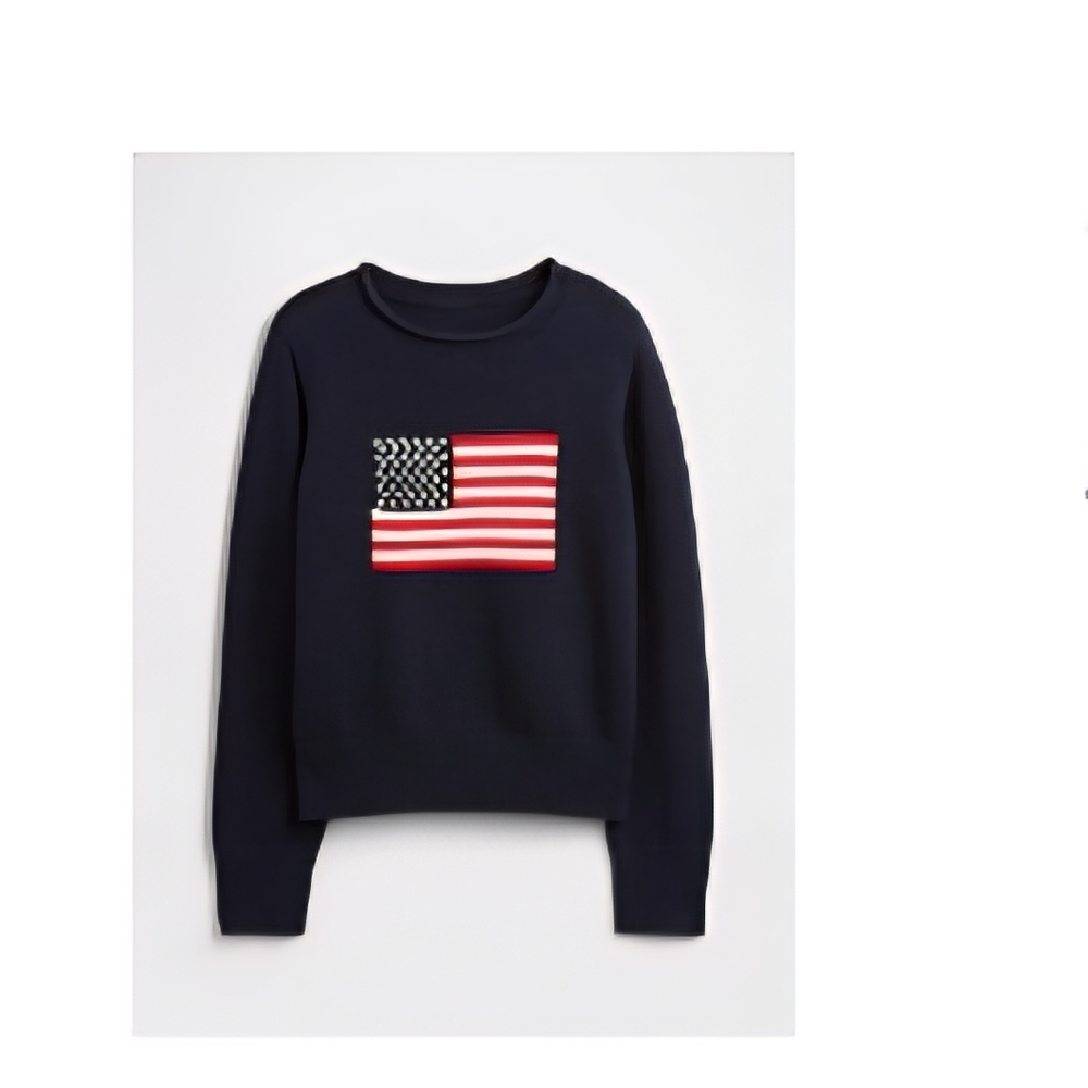 GAP KIDS Navy Crew Neck Sweater with Flag Design